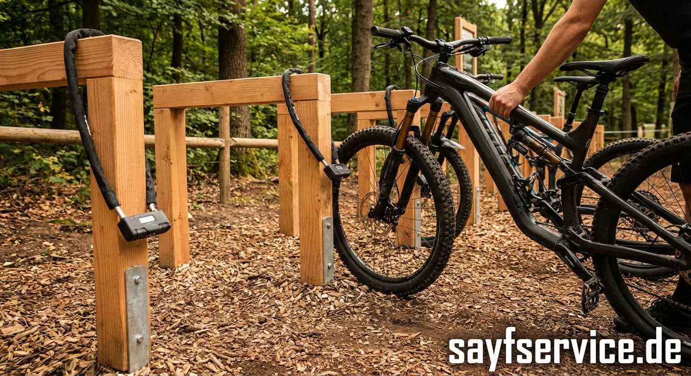 Sichere Fahrradabstellanlage im Bikepark