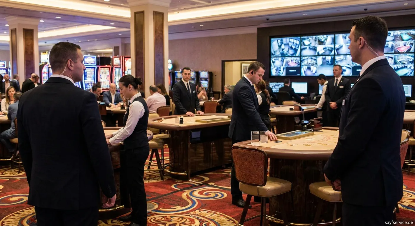 Professionelles Casino-Sicherheitsteam bei der Überwachungsarbeit