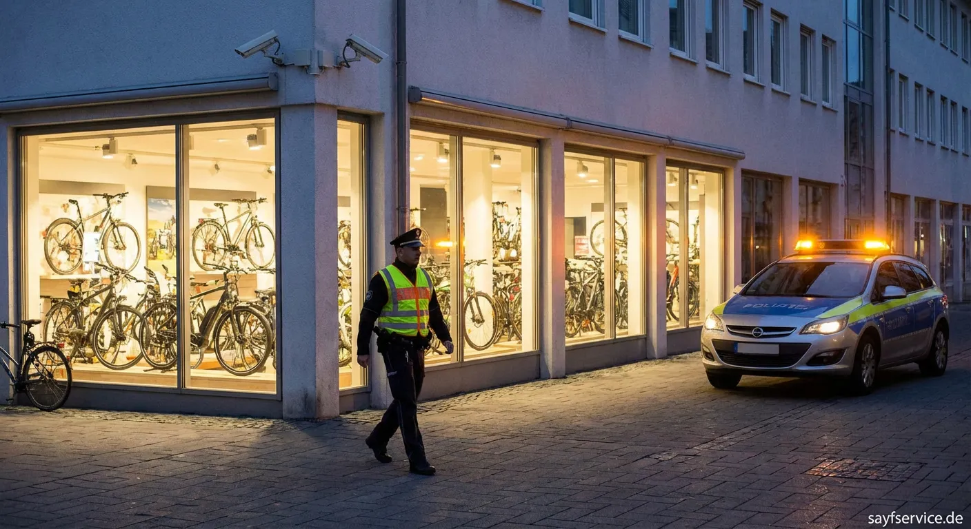 Professionelle Bewachung eines Fahrradgeschäfts