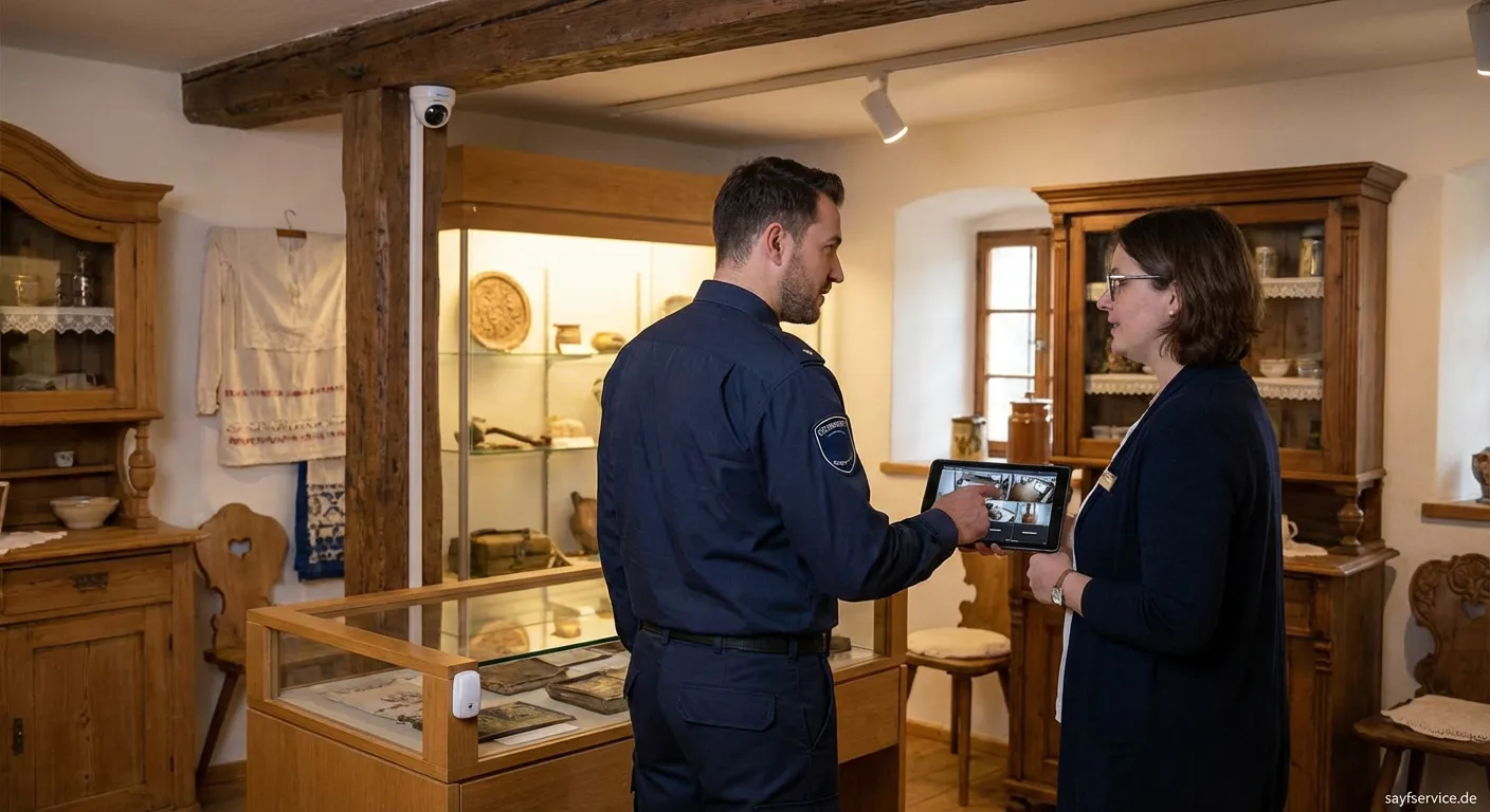 Heimatmuseum-Security: Sicherheitspersonal überwacht Ausstellung