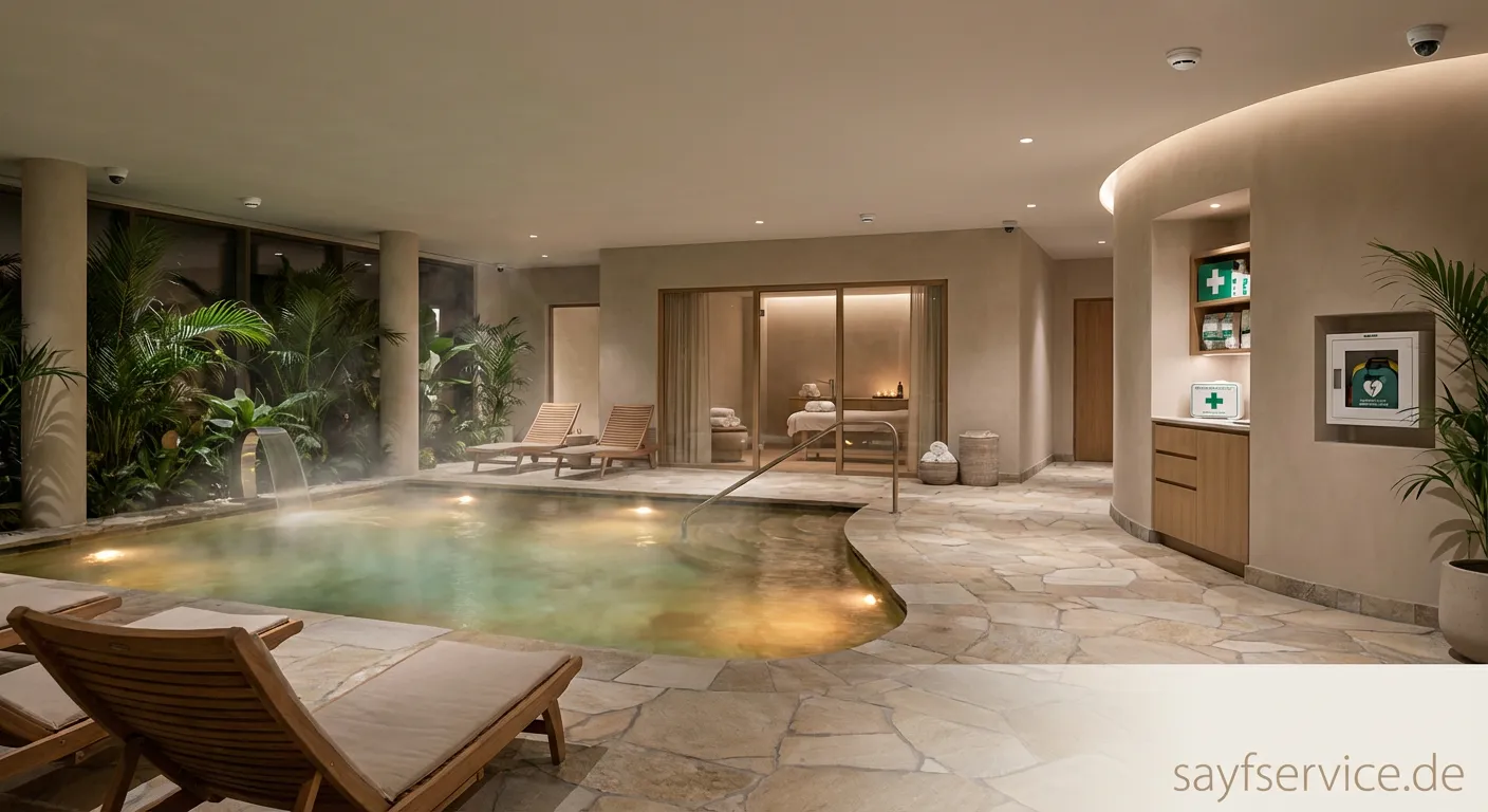 Moderner Spa-Bereich-Schutz mit RFID-Armband an einem Spind