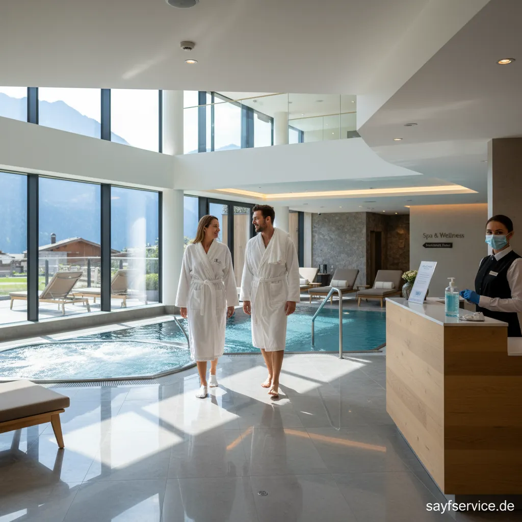 Moderner Wellnessbereich eines Hotels mit Fokus auf Sicherheit